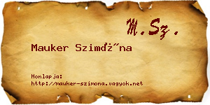 Mauker Szimóna névjegykártya